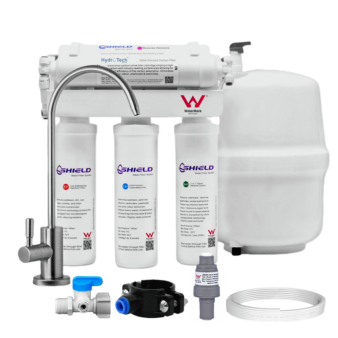 6 Stage Undersink Alkaline Reverse Osmosis Water Filter System 150G RO Membrane - Shield Water Filter