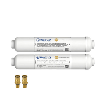 Inline Caravan Water Filter | Granule Coconut Carbon | RV & Camper Inline Hose Filter - Shield Water Filter