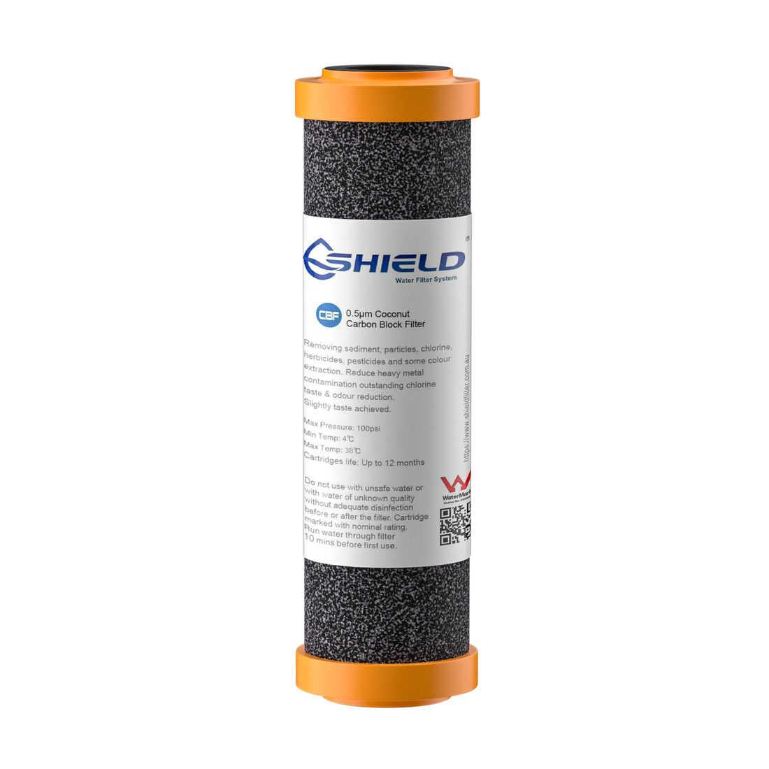 0.5 Micron Lead Fluoride Removal Carbon Block Water Filter Cartridge | 10” x 2.5” Universal Replacement for Undersink Benchtop Filtration System - Shield Water Filter