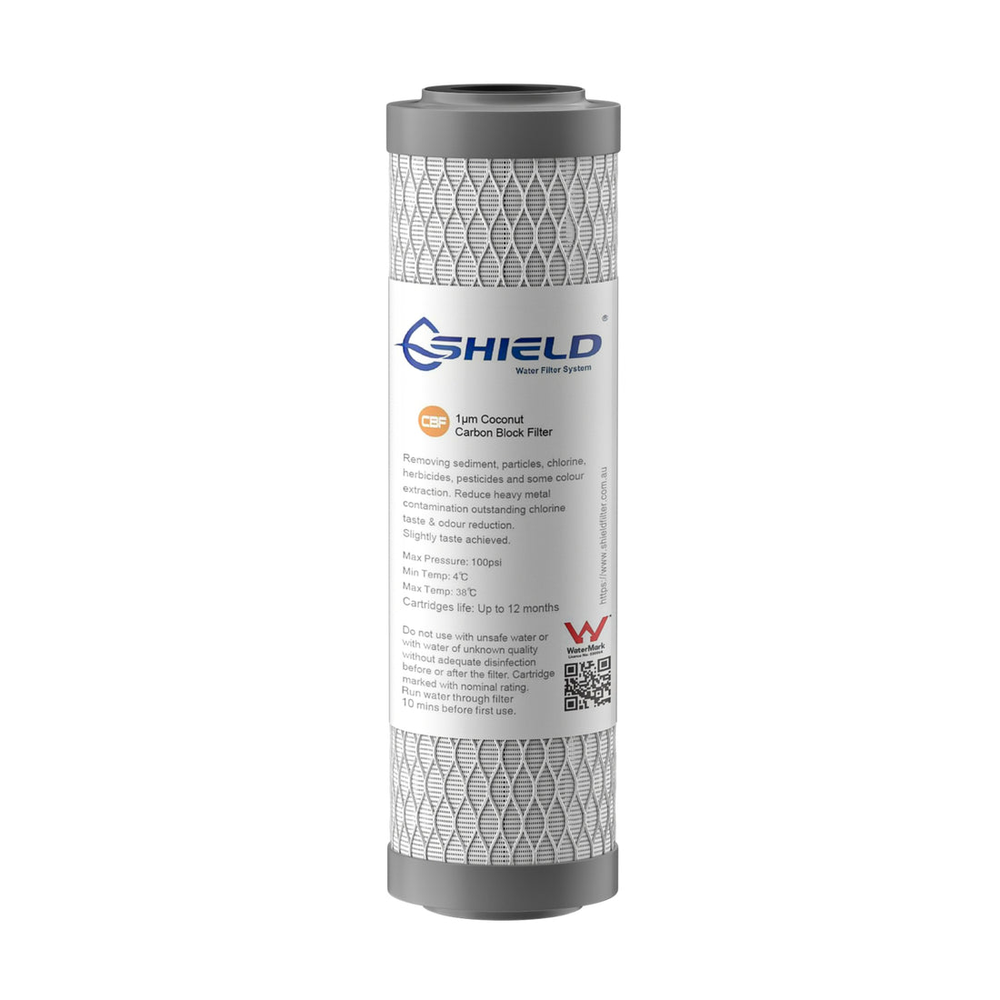 1 Micron Coconut Carbon Block Water Filter Cartridge | 10” x 2.5” Universal Replacement for Undersink & Benchtop Filtration Systems - Shield Water Filter