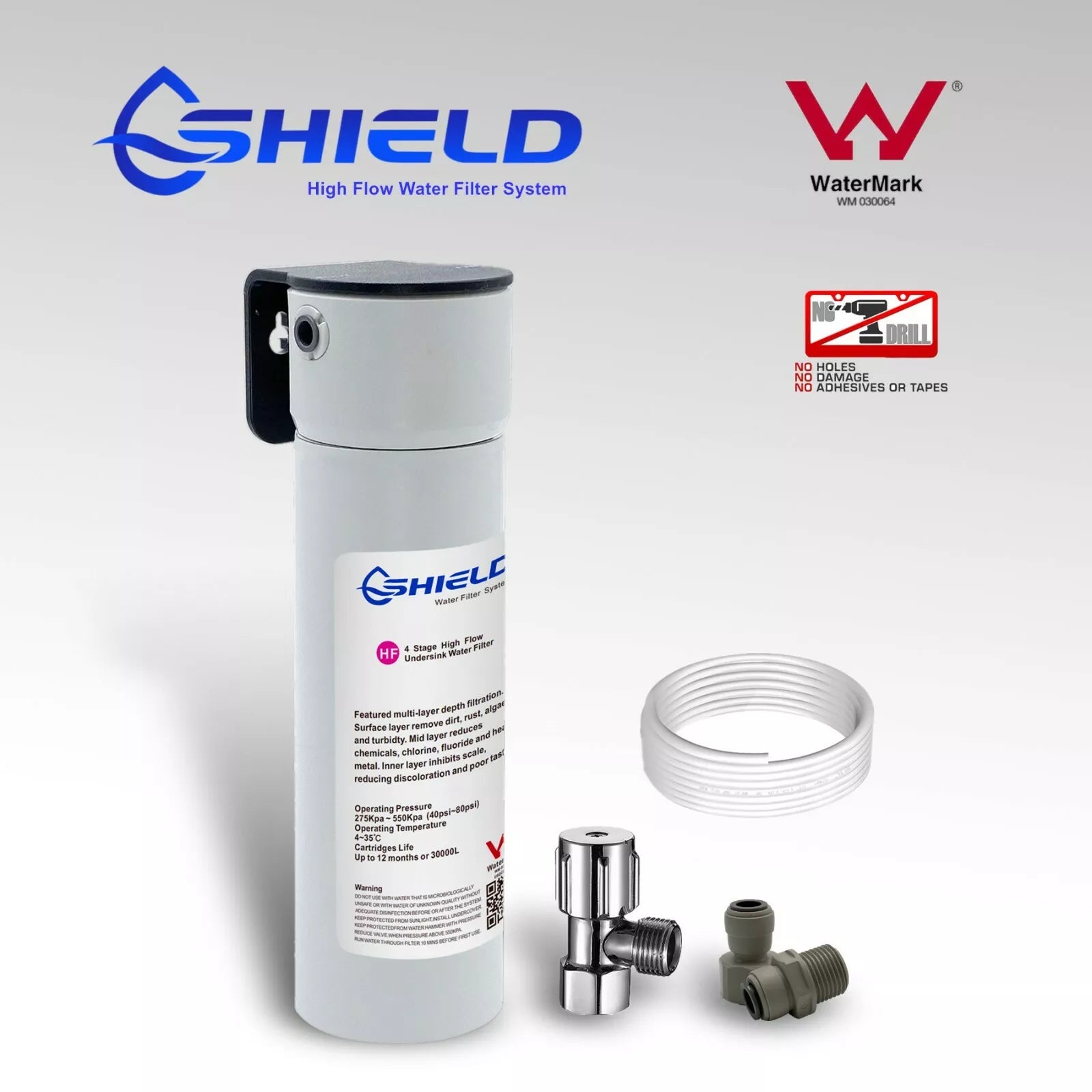 High-Flow 4 Stage Undersink Water Filter System for Mixer Tap – WaterMark Certified, Compact Design, Easy Installation - Shield Water Filter