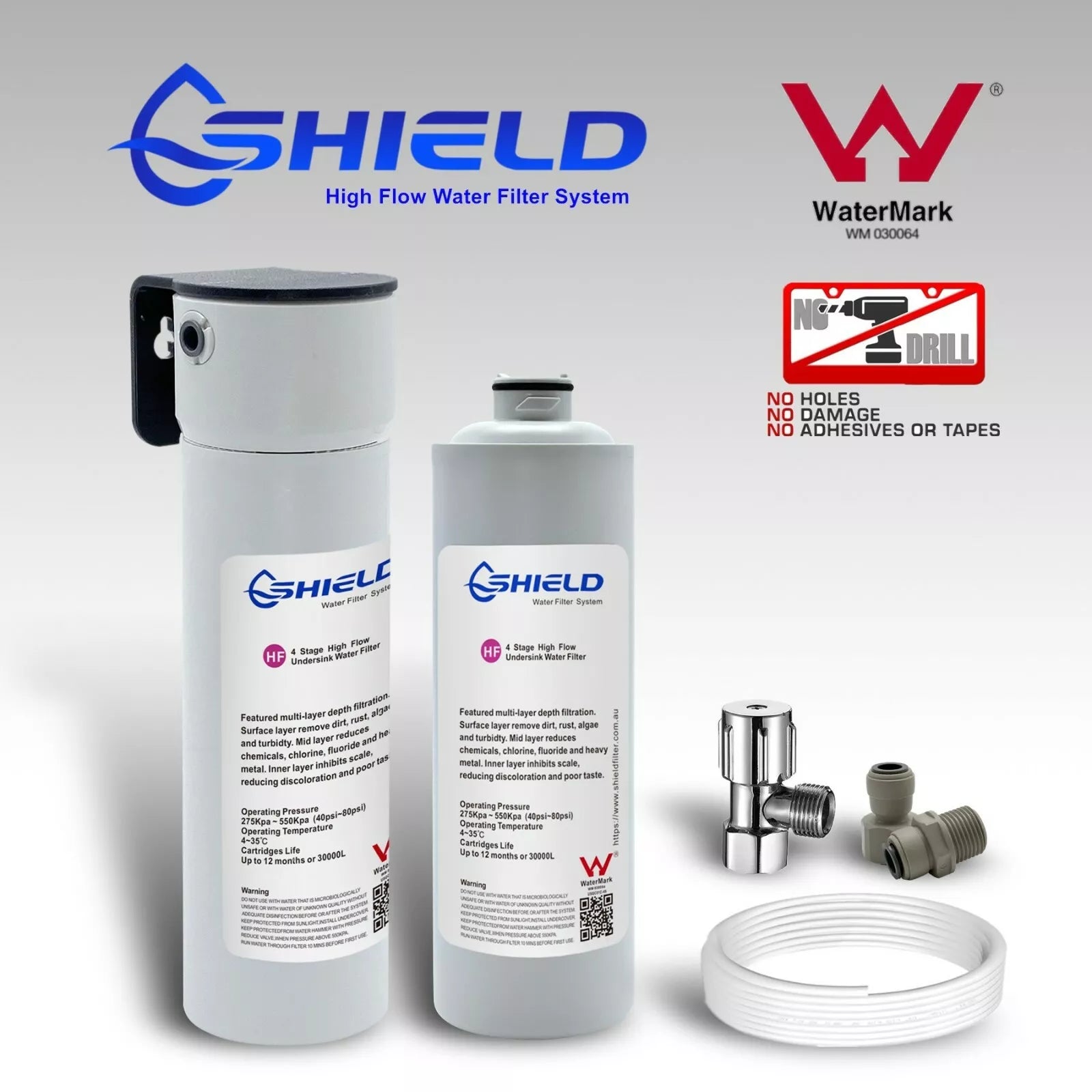 High-Flow 4 Stage Undersink Water Filter System for Mixer Tap – WaterMark Certified, Compact Design, Easy Installation - Shield Water Filter