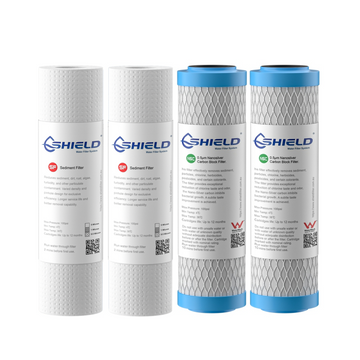 Sediment & Nano Silver Antibacterial 0.5 Micron Coconut Carbon Block Water Filter Cartridges | 10” x 2.5” Universal Replacement | 2 Pack - Shield Water Filter