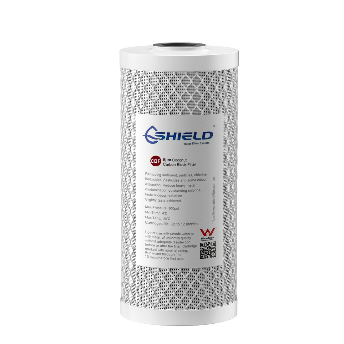 5 Micron Coconut Carbon Block Water Filter Cartridge | 10” x 4.5” Universal Replacement for Whole House Filtration Systems - Shield Water Filter