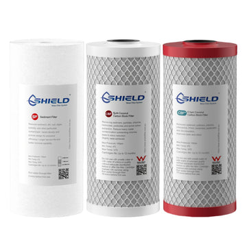10” x 4.5” FPAS Chloramine Removal Whole House Water Filter Cartridges | 3-Stage Sediment Carbon | Ideal for Town Water - Shield Water Filter