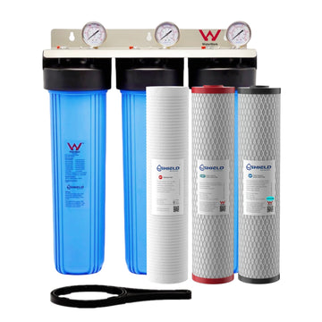 20” x 4.5” Whole House Water Filter System | Chloramine PFAS Scale Removal | Wall Mount | WaterMark Certified - Shield Water Filter