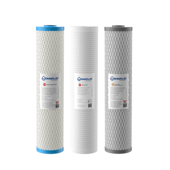 20” x 4.5” Big Blue Whole House Water Filter Cartridges | 3-Stage Replacement | Pleated Washable Sediment Carbon | Ideal for Heavy Sediment Low Pressure Areas