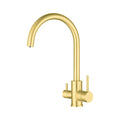 3 Way Mixer Tap Gold Stainless Steel | WaterMark WELS Certified | Drinking Water Filter Faucet | Umbrella Style Kitchen 3-in-1 Tap - Shield Water Filter
