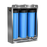 20" x 4.5" Triple Whole House Water Filter System Stainless Steel Cover 3 Stages