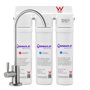 Australian Standard Certified Quick Change Triple Undersink Water Filter System 3 Stage WaterMark