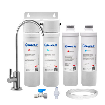 Shield Twin Quick Change Undersink Water Filter System 2 StageAustralian Standard WaterMark Certified