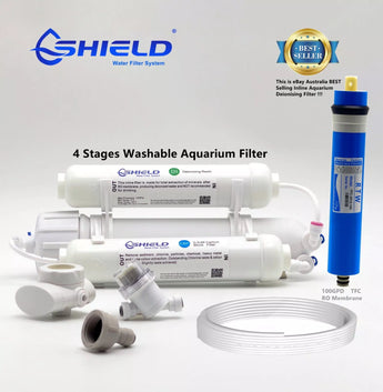 4 Stages Aquarium Tank Reverse Osmosis Water Filters RO DI Resin 100GPD 380LPD