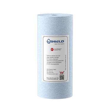 1 Micron Antibacterial Polyspun Sediment Water Filter Cartridge | 10” x 4.5” Big Blue Universal Replacement for Whole House Filter - Shield Water Filter