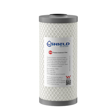 1 Micron Pleated Sediment Water Filter Cartridge | 10” x 4.5” Big Blue Universal Replacement for Whole House Filter - Shield Water Filter