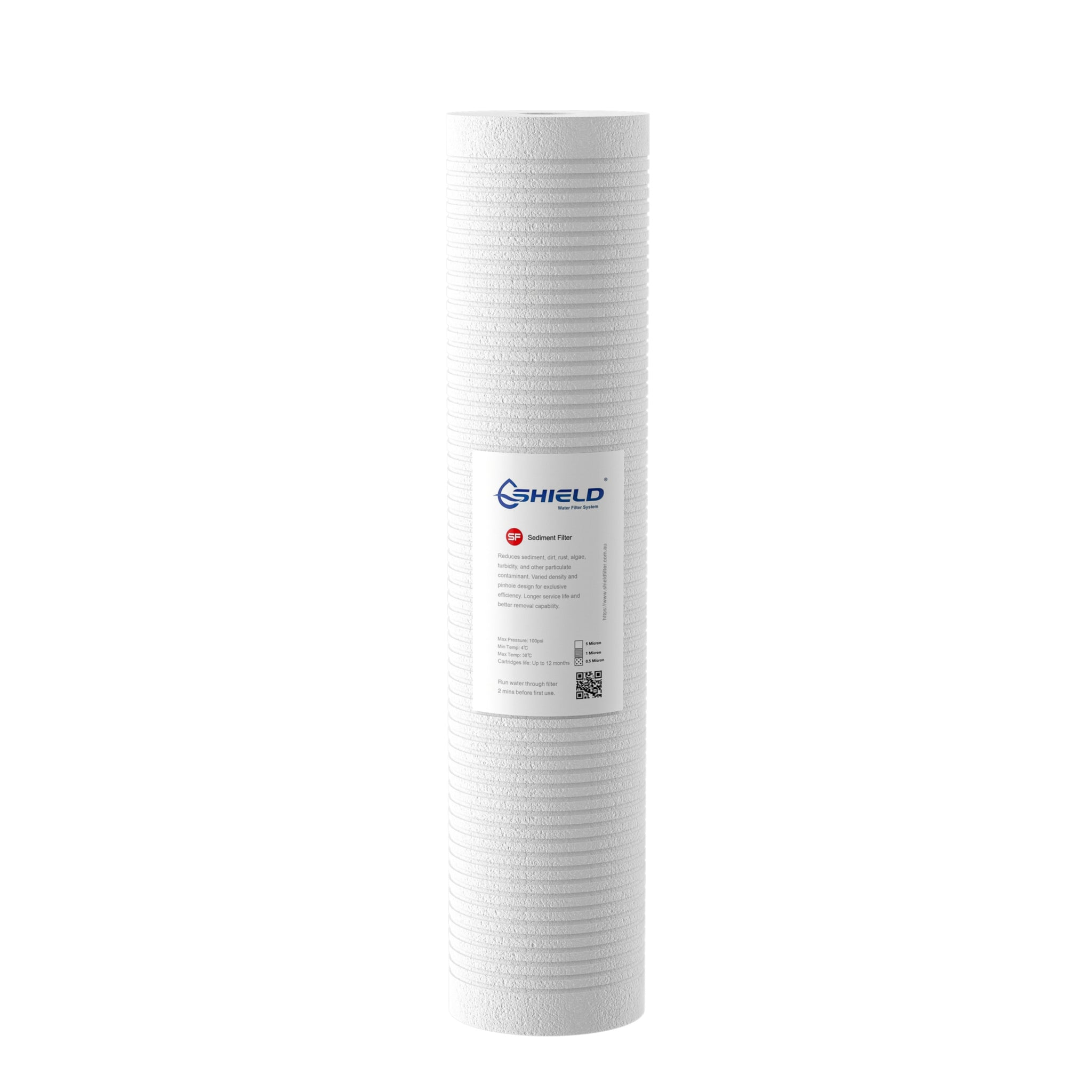 1 Micron Polyspun Sediment Water Filter Cartridge | 20” x 4.5” Big Blue Universal Replacement for Whole House Filter - Shield Water Filter