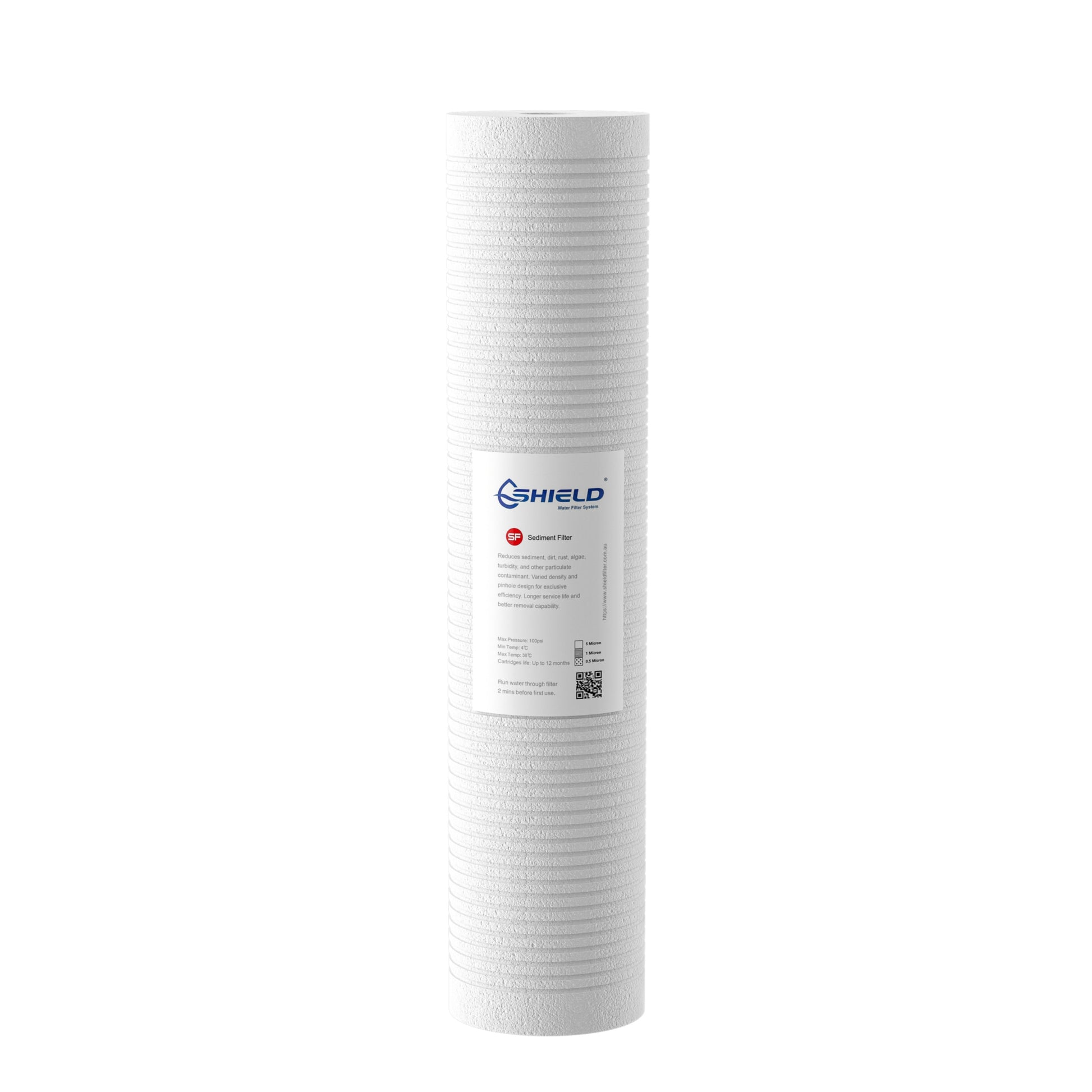 1 Micron Polyspun Sediment Water Filter Cartridge | 20” x 4.5” Big Blue Universal Replacement for Whole House Filter - Shield Water Filter