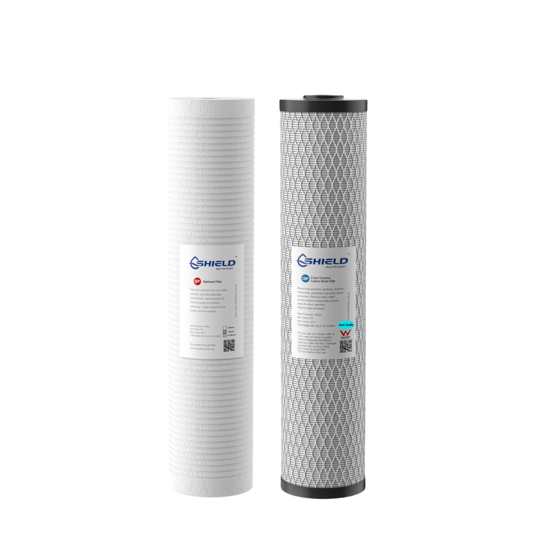 20” x 4.5” Big Blue Whole House Water Filter Cartridges Anti-Scale | Reduces Limescale | Replacement for Hard Water Areas - Shield Water Filter