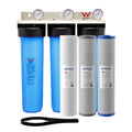 20” x 4.5” Whole House Triple Big Blue Water Filter System | WaterMark Certified | 3-Stage Wall Mount | Ideal for Heavy Chlorine Water - Shield Water Filter