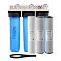 20” x 4.5” Whole House Triple Limescale Removal Water Filter System | WaterMark Certified | 3-Stage Wall Mount | Ideal for Heavy Sediment Hard Water - Shield Water Filter