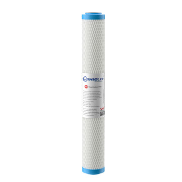 5 Micron Washable Pleated Sediment Water Filter Cartridge | 20” x 2.5” Universal Replacement for Slim Whole House Filter - Shield Water Filter