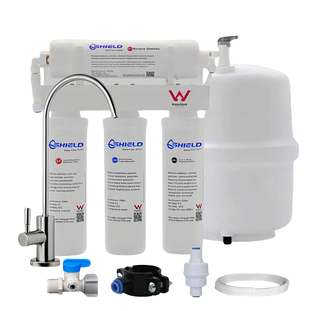 5-Stage Undersink Alkaline Reverse Osmosis RO Water Filter System | PFAS Lead Fluoride Removal | WaterMark AS3497 Certified - Shield Water Filter