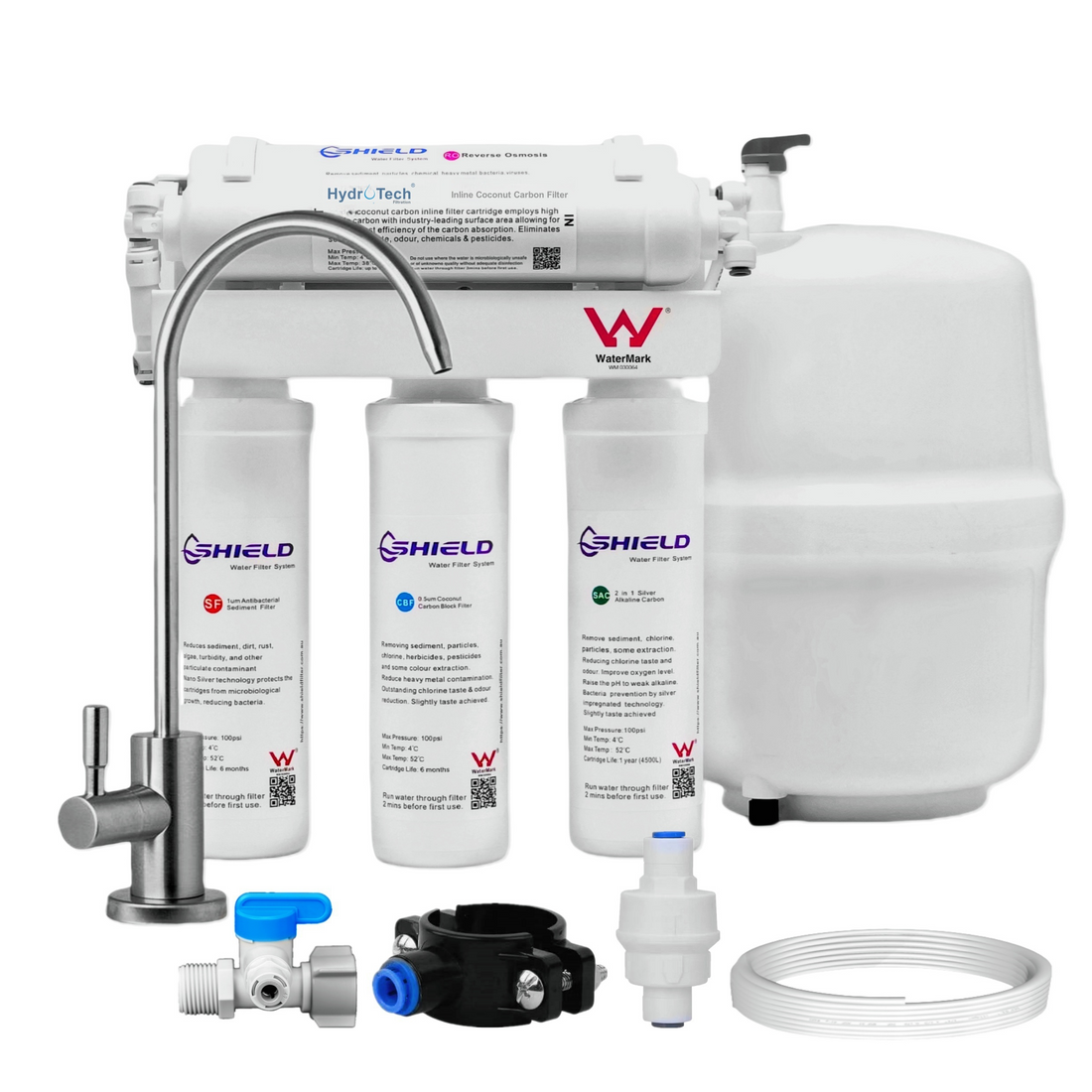 6 Stage Undersink Alkaline Reverse Osmosis Water Filter System 150G RO Membrane - Shield Water Filter
