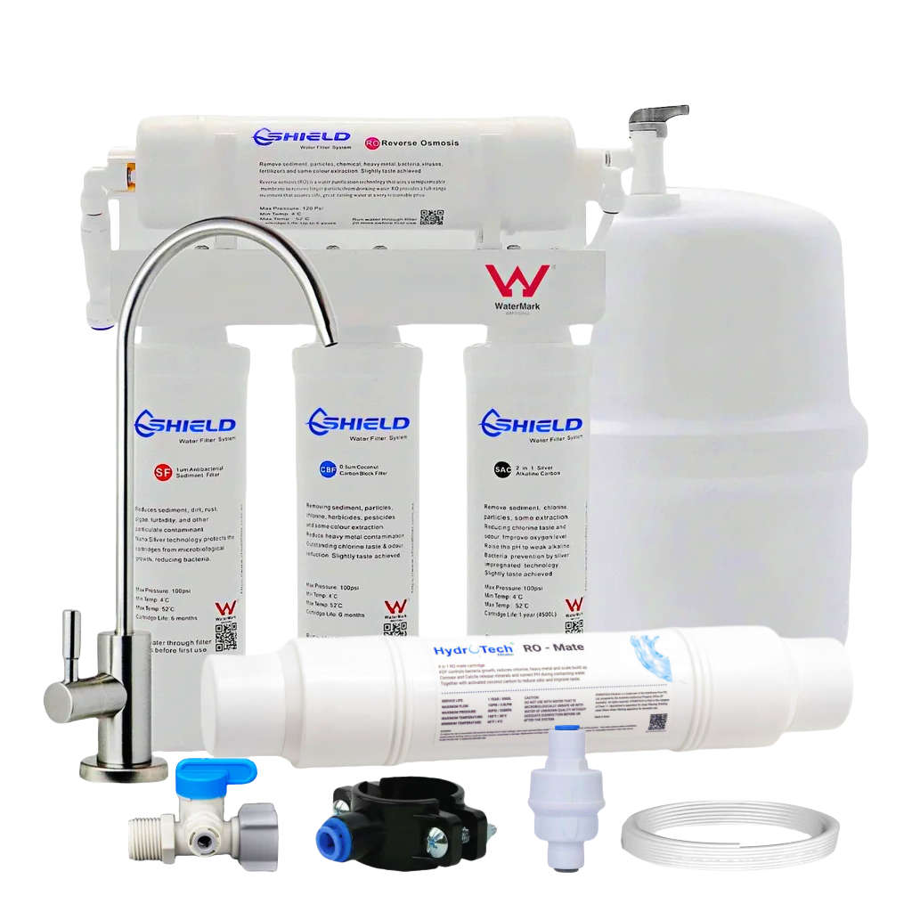 7-Stage Undersink Alkaline Remineralized RO Water Filter System | PFAS Fluoride Removal | WaterMark Certified - Shield Water Filter
