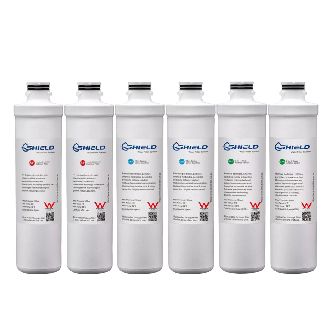 Shield 3-Stage Quick Change Water Filter System Replacement Cartridges | 2-Year Pack - Shield Water Filter