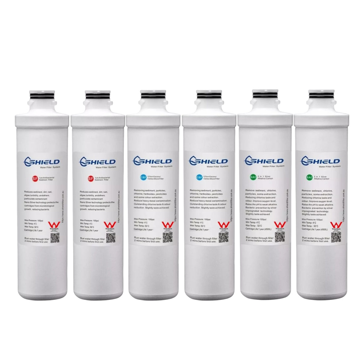 Shield 3-Stage Quick Change Water Filter System Replacement Cartridges | 2-Year Pack - Shield Water Filter