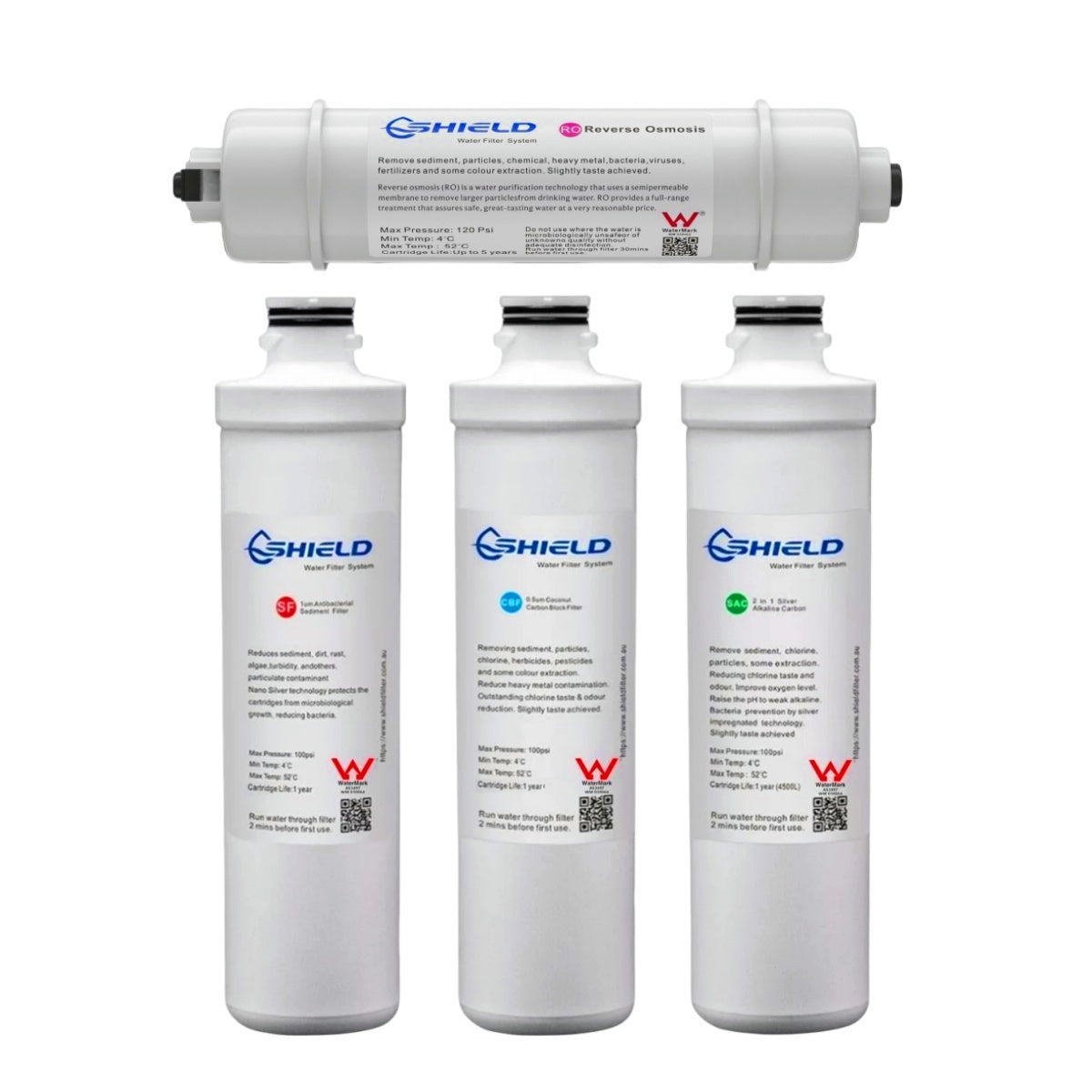 Shield 5 Stages Quick Change RO Water Filter System Replacement Cartridges - Shield Water Filter