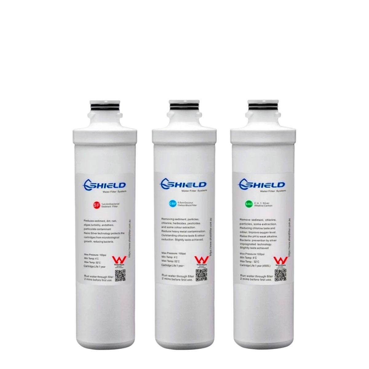 Shield 5 Stages Quick Change RO Water Filter System Replacement Cartridges - Shield Water Filter