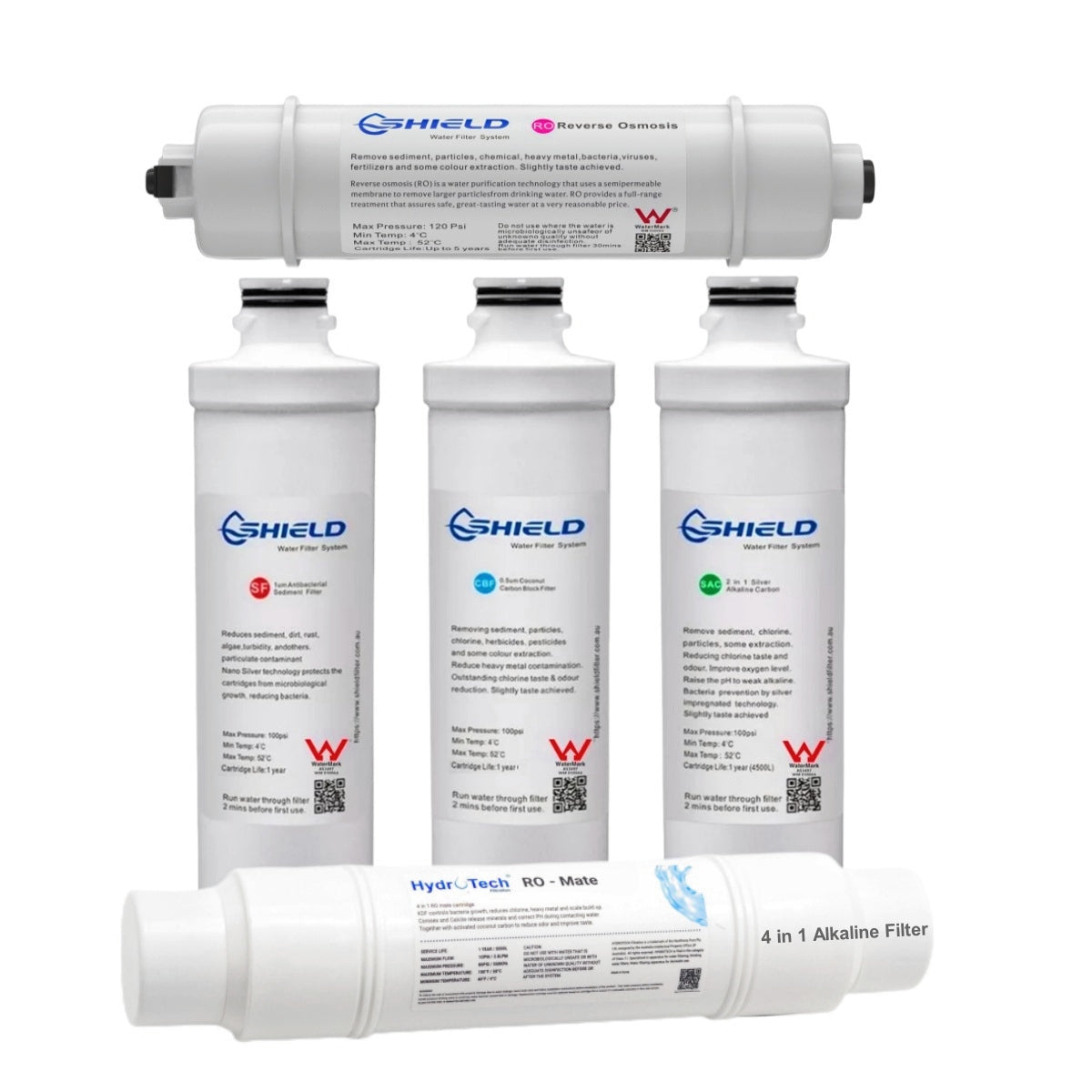 Shield 7 Stages Alkaline Reverse Osmosis Water Filter System Replacement Pack - Shield Water Filter