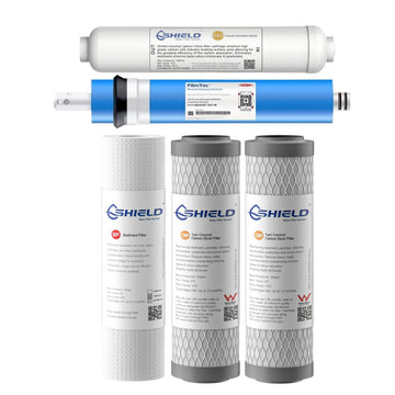 5-Stage Reverse Osmosis Water Filter Replacement Pack | Undersink RO System Cartridges - Shield Water Filter