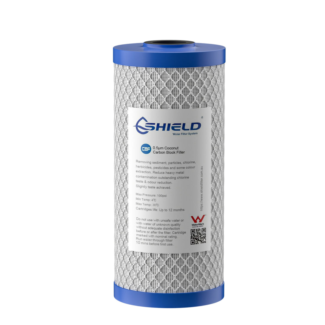 0.5 Micron Coconut Carbon Block Water Filter Cartridge | 10” x 4.5” Universal Replacement for Whole House Filtration Systems - Shield Water Filter