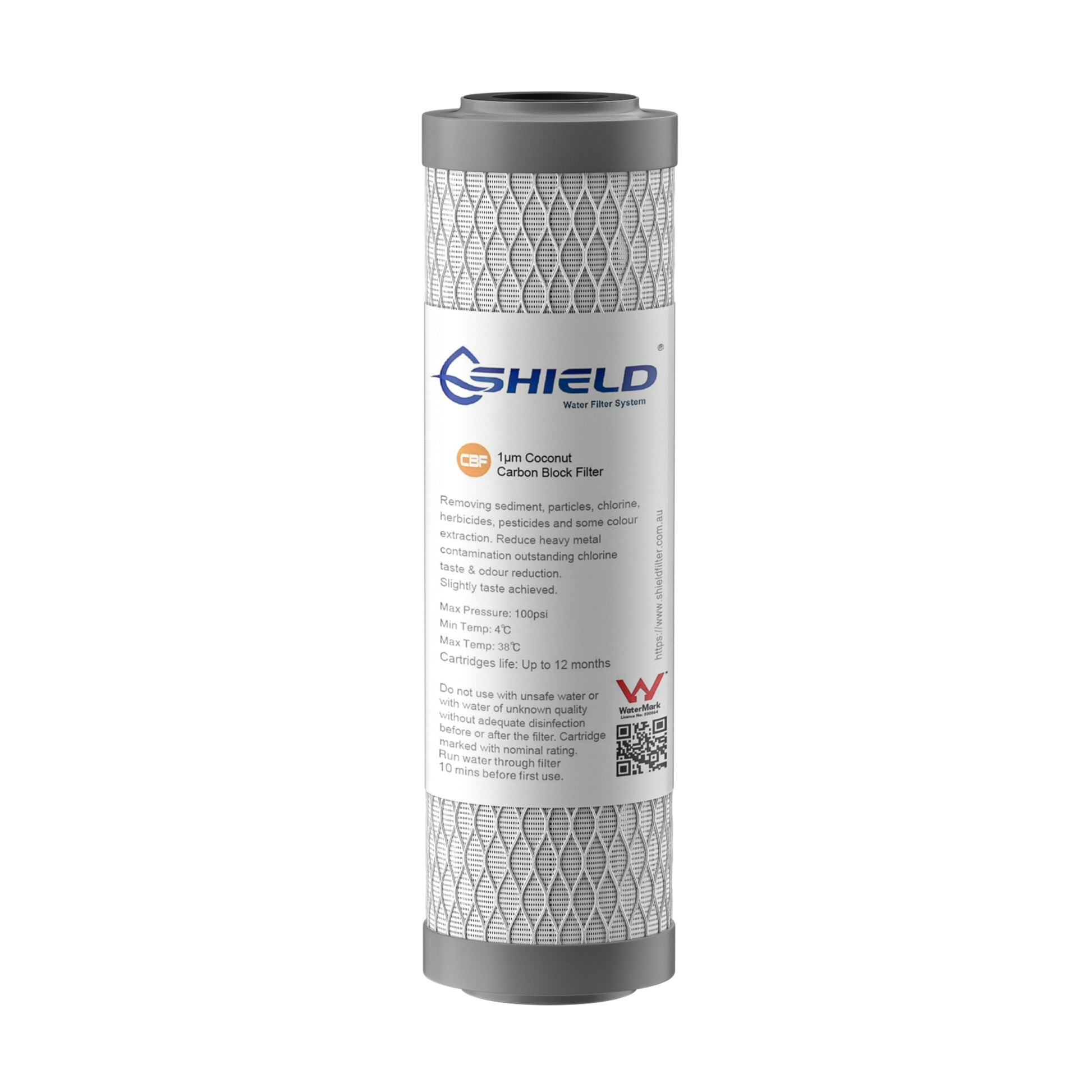 1 Micron Coconut Carbon Block Water Filter Cartridge | 10” x 2.5” Universal Replacement for Undersink & Benchtop Filtration Systems - Shield Water Filter
