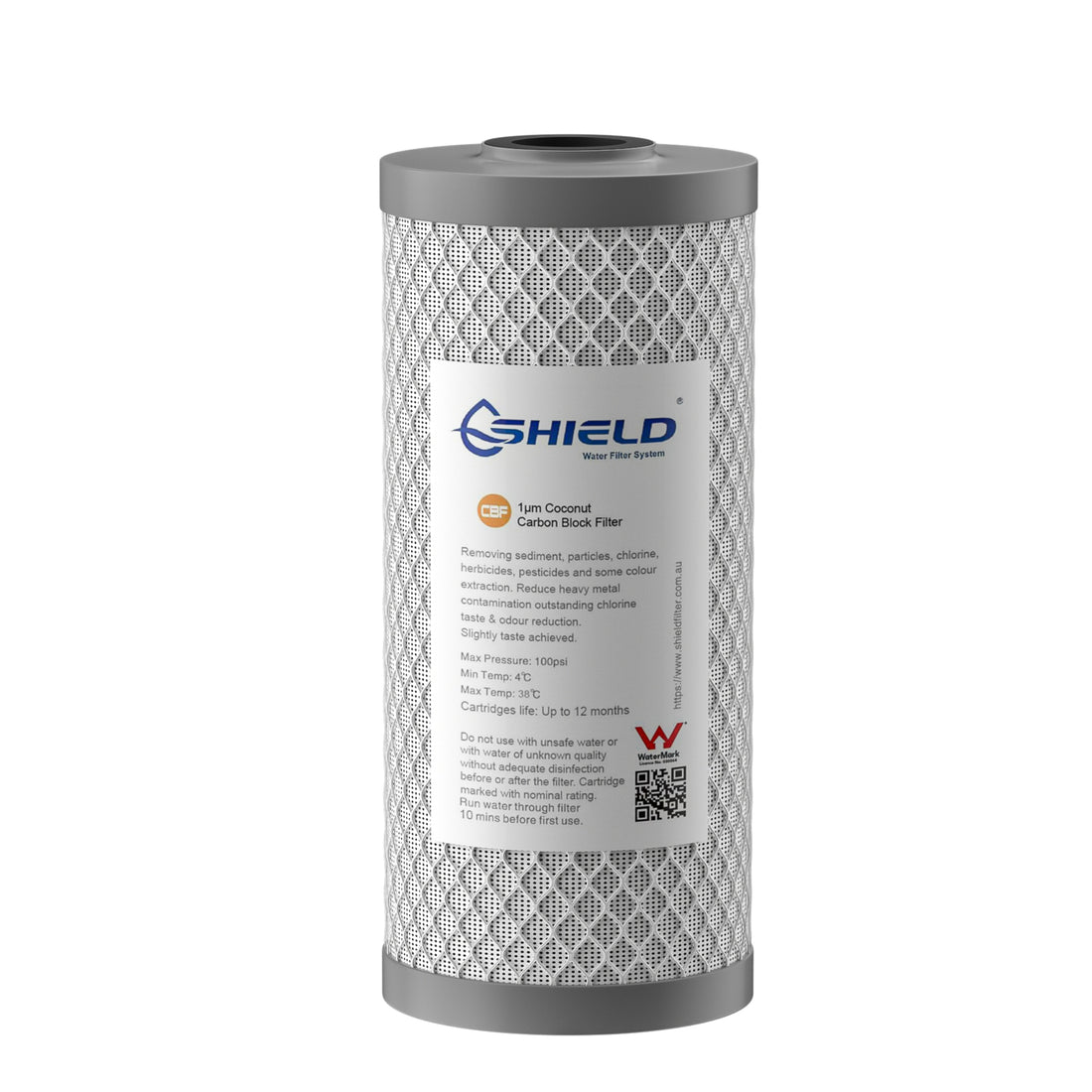 1 Micron Coconut Carbon Block Water Filter Cartridge | 10” x 4.5” Universal Replacement for Whole House Filtration Systems - Shield Water Filter