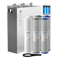 20” x 4.5” Whole House Triple Water Filter System | Free-Standing| Stainless Steel Cover | WaterMark Certified | Ideal for Heavy Chlorine Water - Shield Water Filter