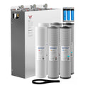 20” x 4.5” Whole House Triple Water Filter System Limescale | Free-Standing| Stainless Steel Cover | WaterMark Certified | Heavy Chlorine Hard Water - Shield Water Filter