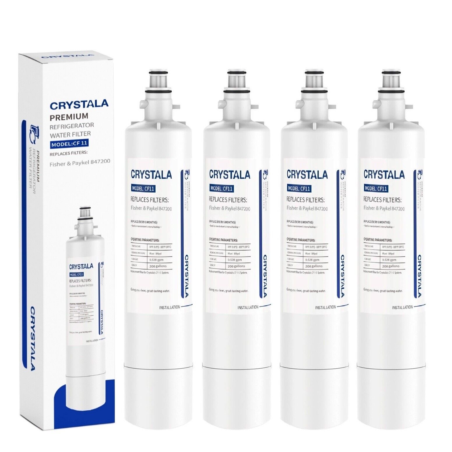4 X Fisher Paykel 847200 Premium Compatible Ice & Water Fridge Filter - 847200 - Shield Water Filter