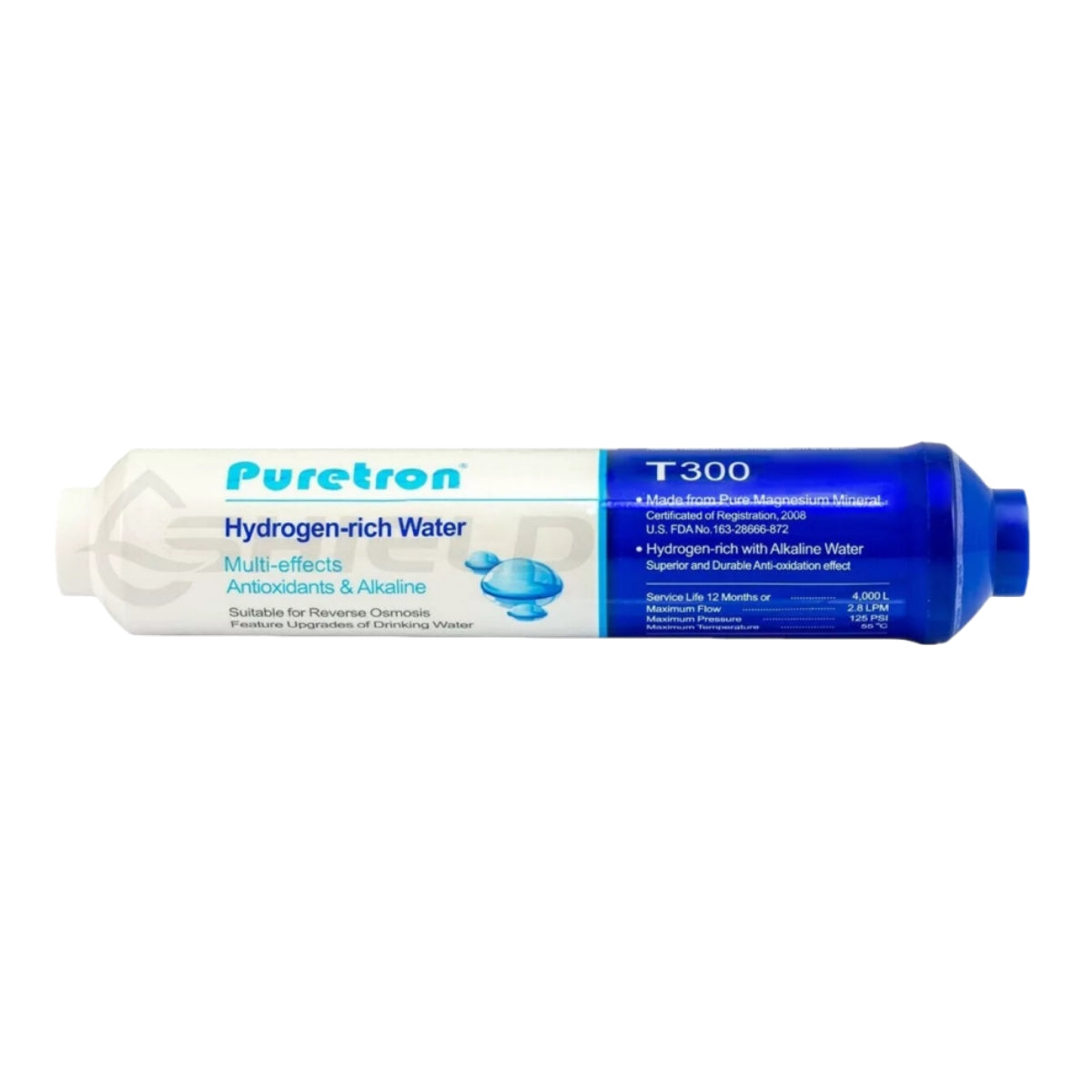 Puretron Hydrogen Rich Alkaline Water Filter Cartridge | 10” x 2” | pH 8.5–9.5 | 12-Month Life - Shield Water Filter