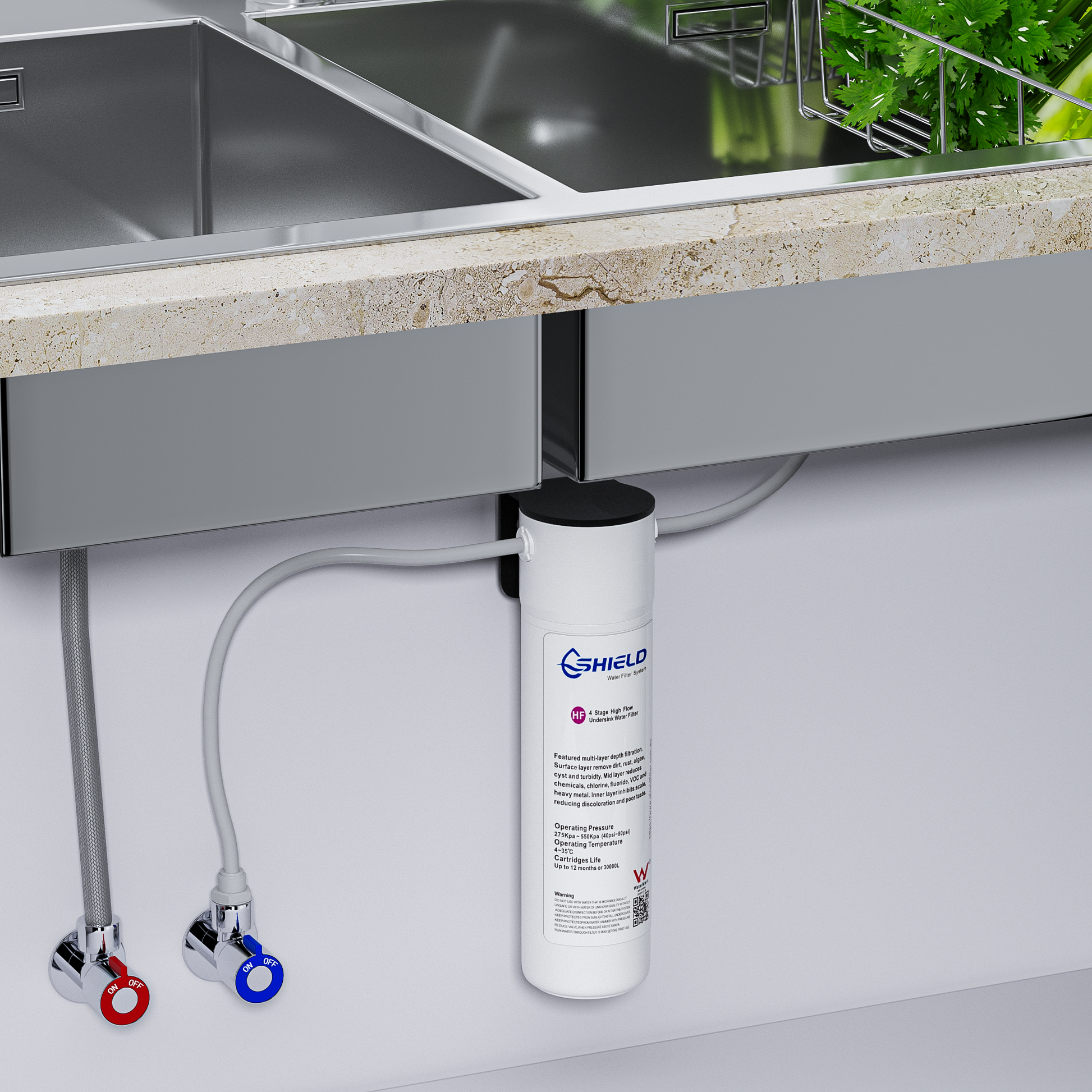 High-Flow 4 Stage Undersink Water Filter System for Mixer Tap – WaterMark Certified, Compact Design, Easy Installation - Shield Water Filter