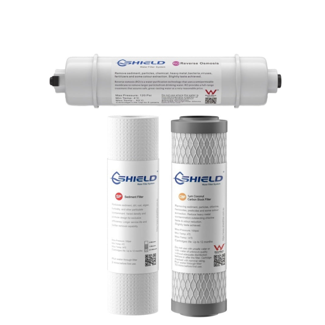 Shield Wall Mount Reverse Osmosis Water Filter System RO Replacement Cartridges - Shield Water Filter