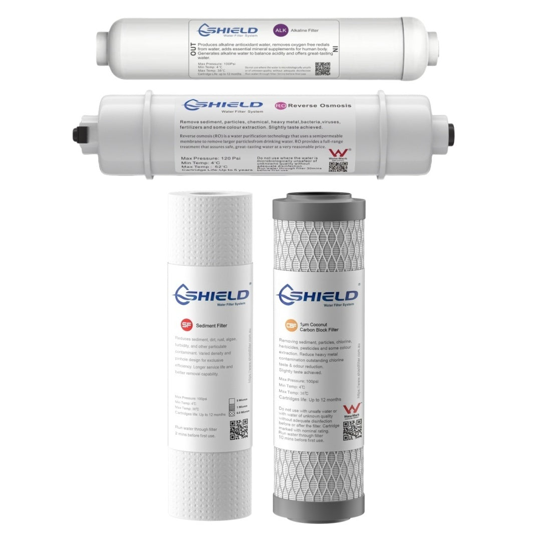 Shield Wall Mount Reverse Osmosis Water Filter System RO Replacement Cartridges - Shield Water Filter