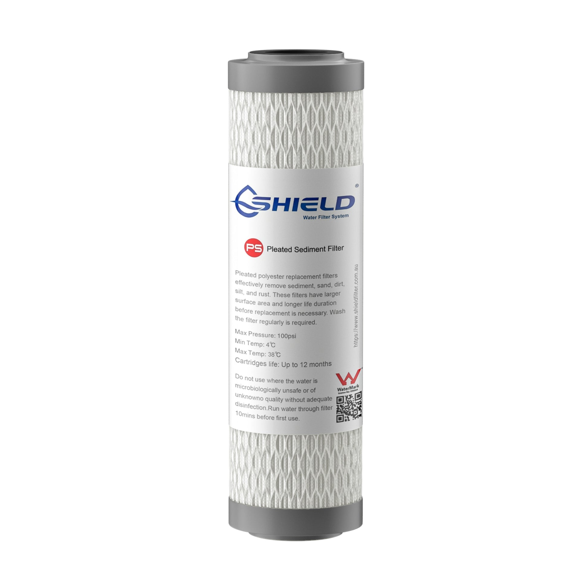 1 Micron Pleated Sediment Water Filter Cartridge | 10” x 2.5” Universal Replacement for Undersink Filter - Shield Water Filter