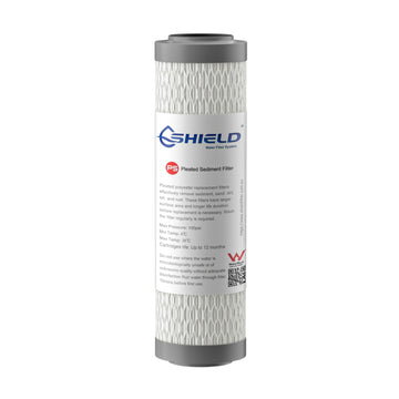 1 Micron Pleated Sediment Water Filter Cartridge | 10” x 2.5” Universal Replacement for Undersink Filter - Shield Water Filter