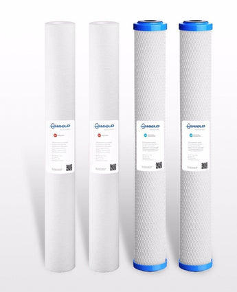 20''x2.5'' Whole House Water Filter Set (5um Sediment 0.5um Coconut Carbon) x 2