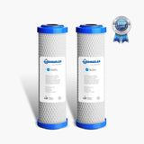 2 x 0.5 Micron Coconut Carbon Block Water Filter Replacement Cartridges - Shield Water Filter