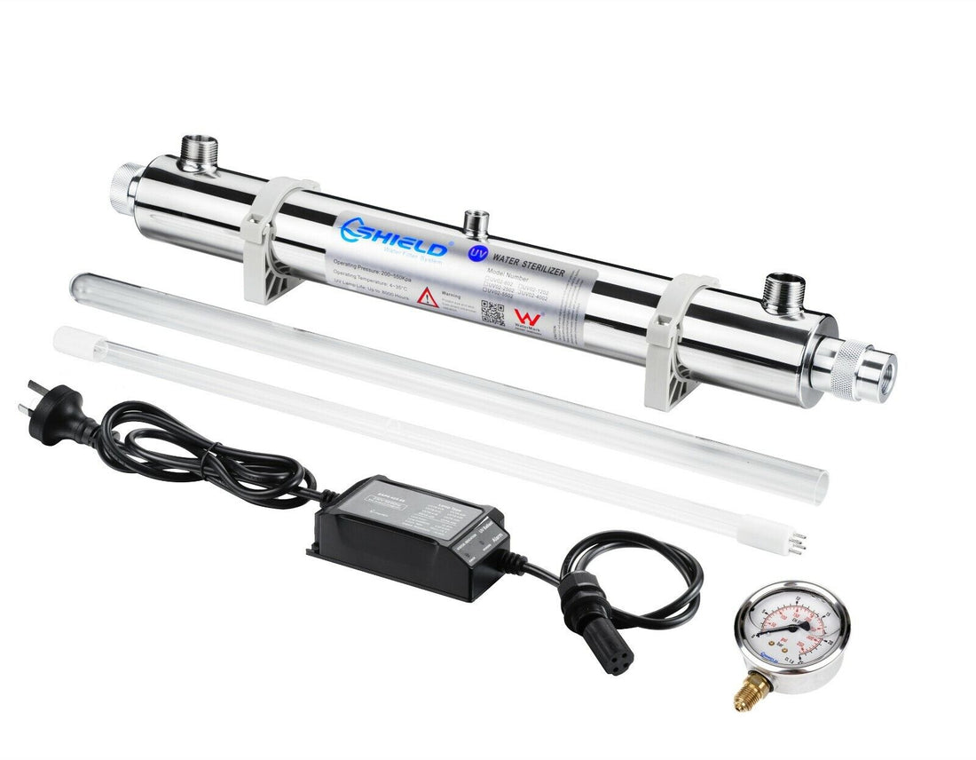 30LPM Ultraviolet Sterilizer Stainless Whole House Water Filter System UV -25W - Shield Water Filter
