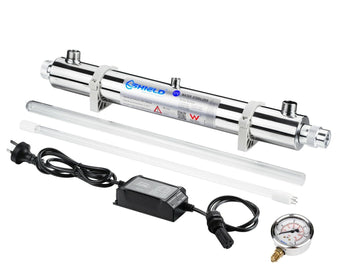 30LPM Ultraviolet Sterilizer Stainless Whole House Water Filter System UV -25W - Shield Water Filter