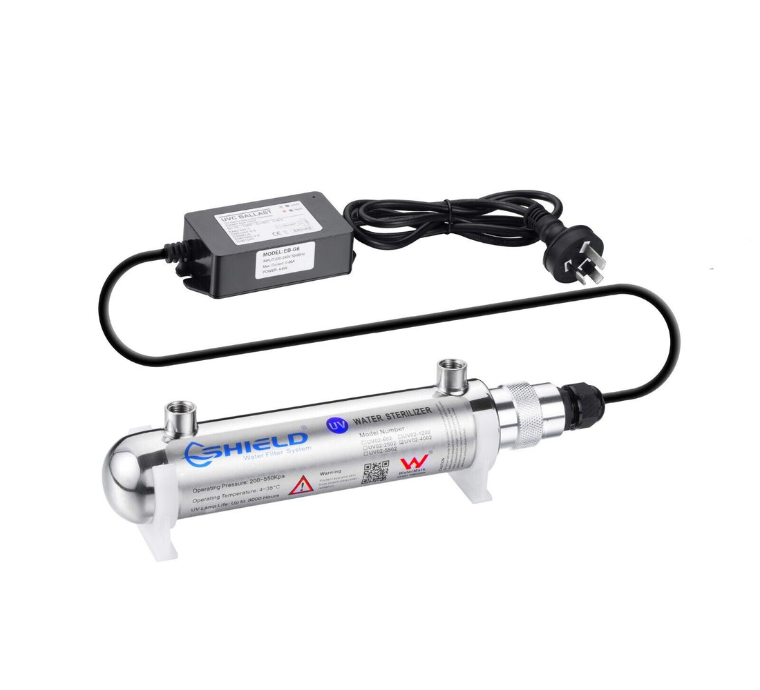 6LPM Ultra Violet Water Sterilizer Ultraviolet Stainless Water Filter System UV - 6W - Shield Water Filter